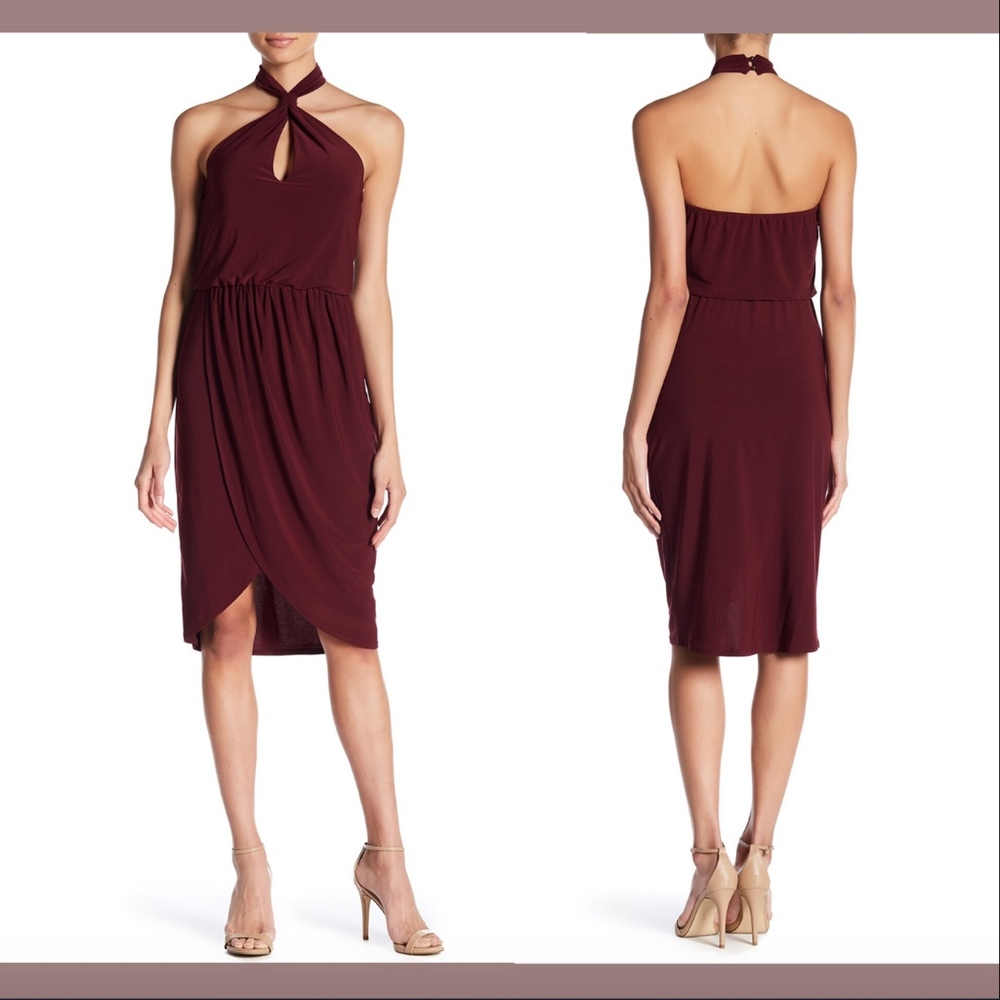 NWT Laundry Shelli Segal Halter Matte Jersey Dress